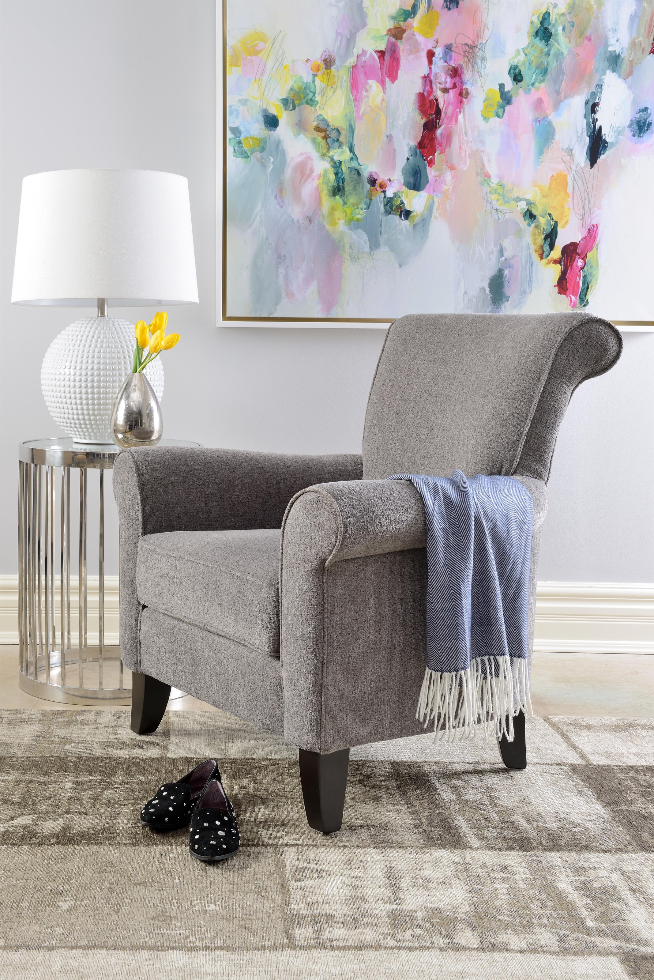 Taelor Designs Orly W1030451 Traditional Chair with Rolled Arms